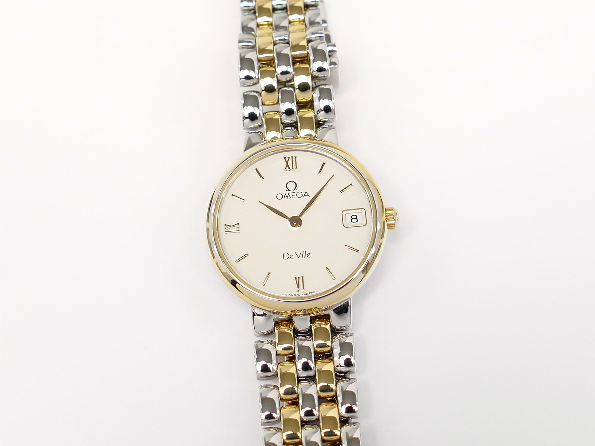 Omega De Ville 796.2579 Silver Dial with 18k Gold - Ladies 25mm