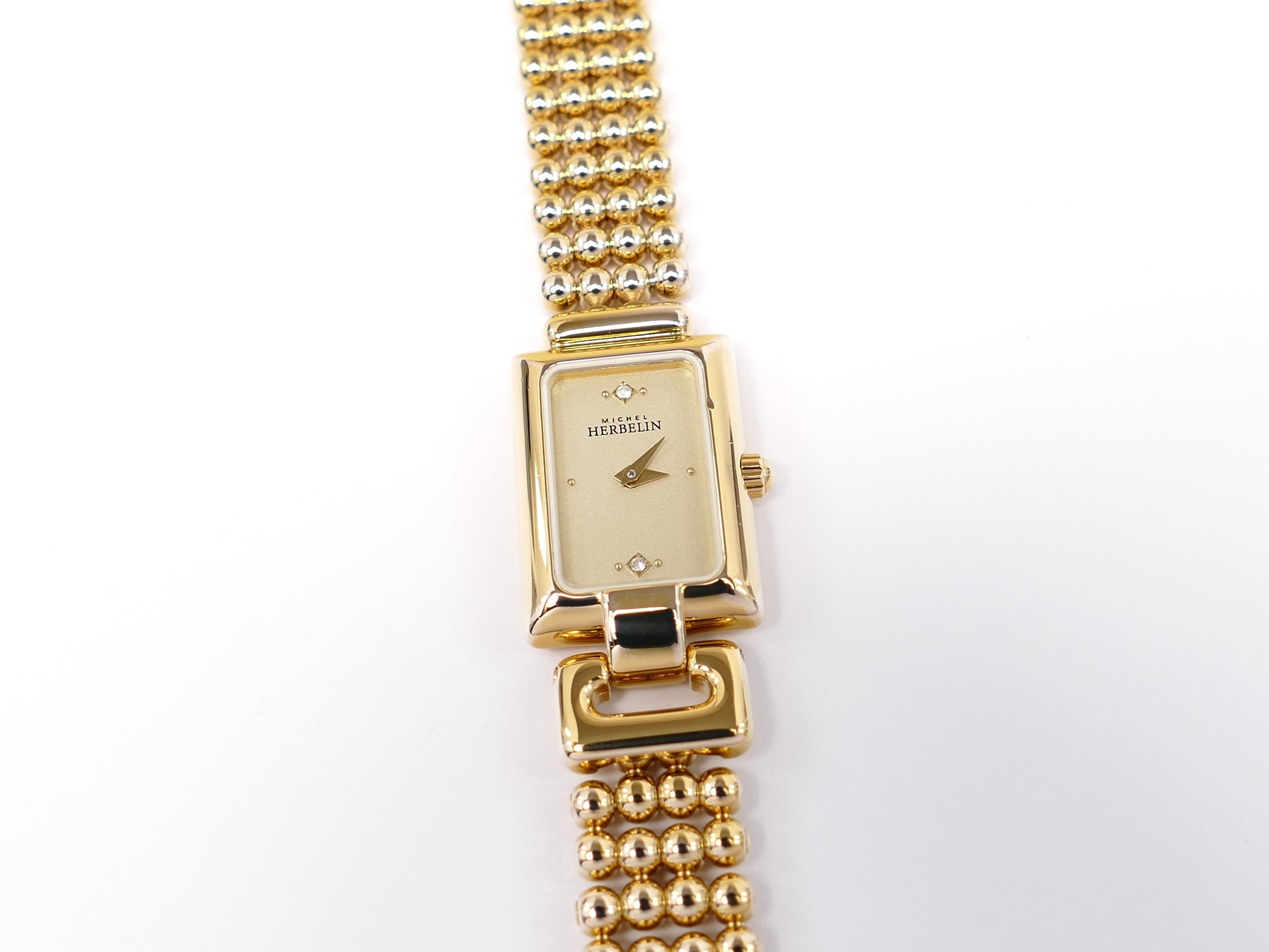 Michel Herbelin Perles 1079.B Rectangular Champagne Dial