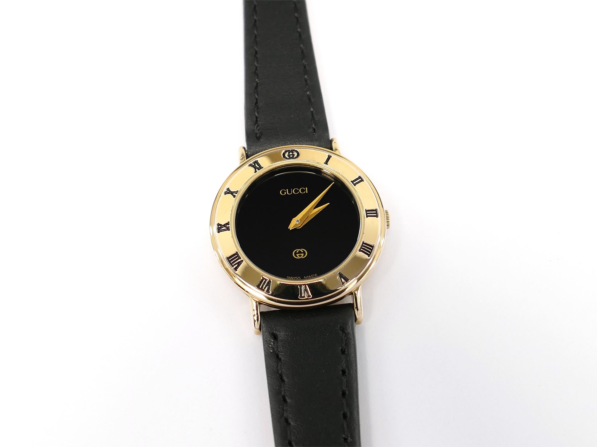 Gucci 3000L Black Dial 25mm Ladies 18k Gold Plated – SWWatches