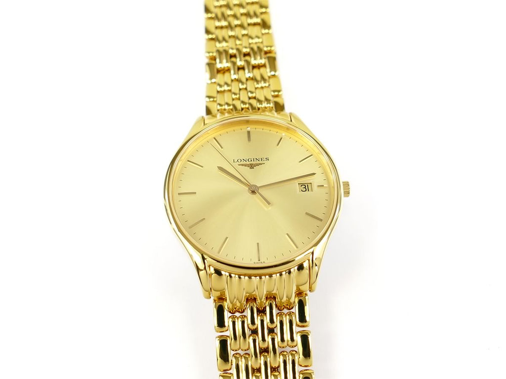 Longines Lyre Champagne Dial Date 18k PVD Gold L4.759.2.32.8 Box & Papers