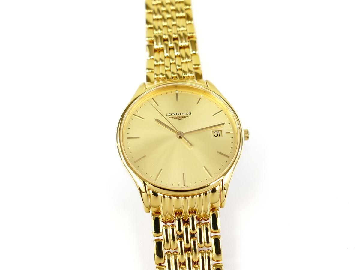 Longines Lyre Champagne Dial Date 18k PVD Gold L4.759.2.32.8 Box & Papers