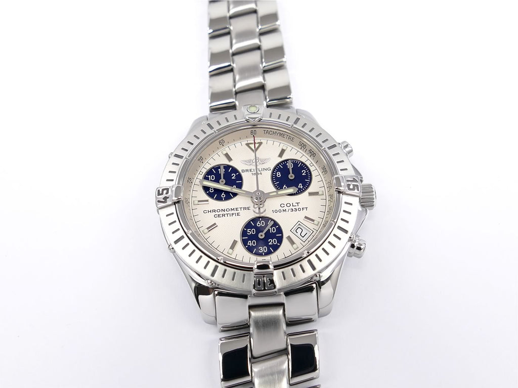 Breitling Colt Chrono A73350 Silver / Blue Dial Chronometer