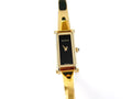 Gucci 1500 L Black Dial on 18k Gold Plated Bangle