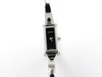 Gucci 1500 L Black Dial on Small Stainless Steel Bangle