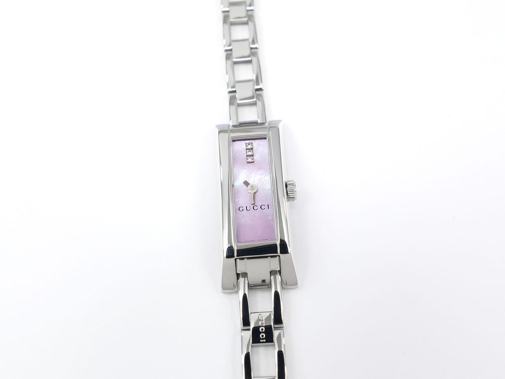 Gucci G-Link 110 Pink Mother of Pearl with 3 Diamonds YA110515