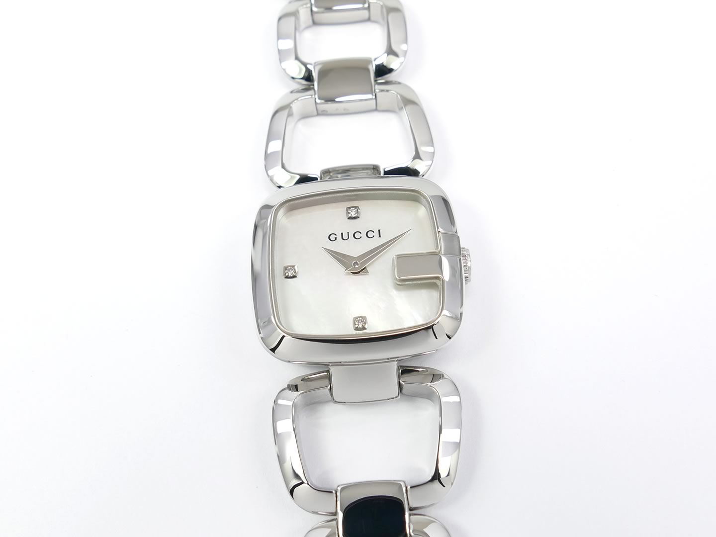 Gucci Diamond G-Gucci 125.5 White Mother of Pearl YA125502