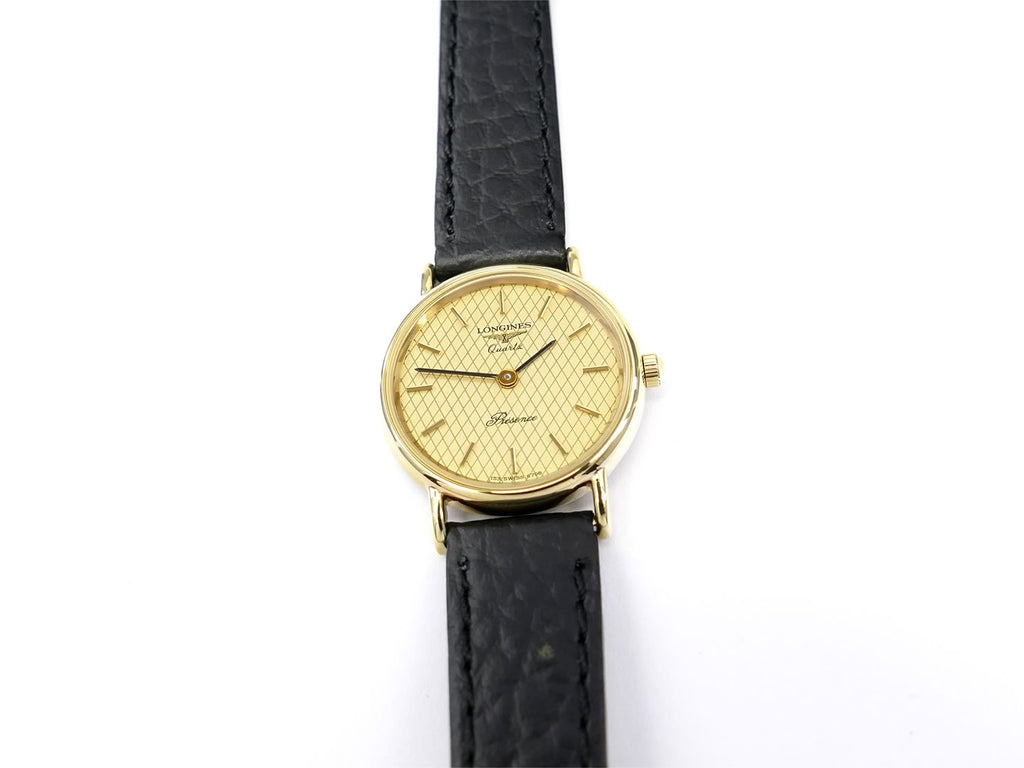 Longines Presence Champagne Crosshatch Dial 18k Gold Plated