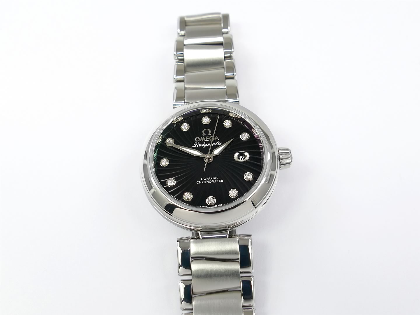 Omega De Ville Ladymatic Black Co-Axial Chronometer 425.30.34.20.51.001 Diamonds