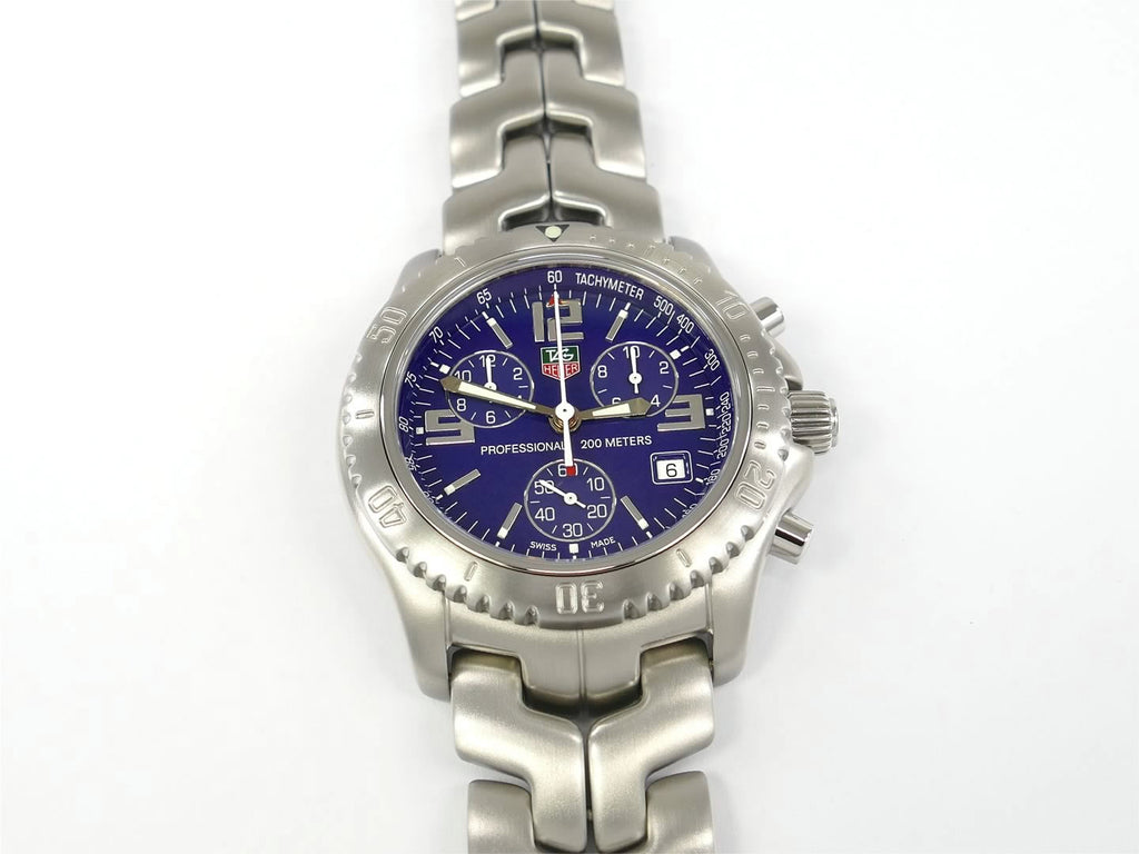TAG Heuer Link Chronograph Blue CT1110.BA0550 first edition with colour logo
