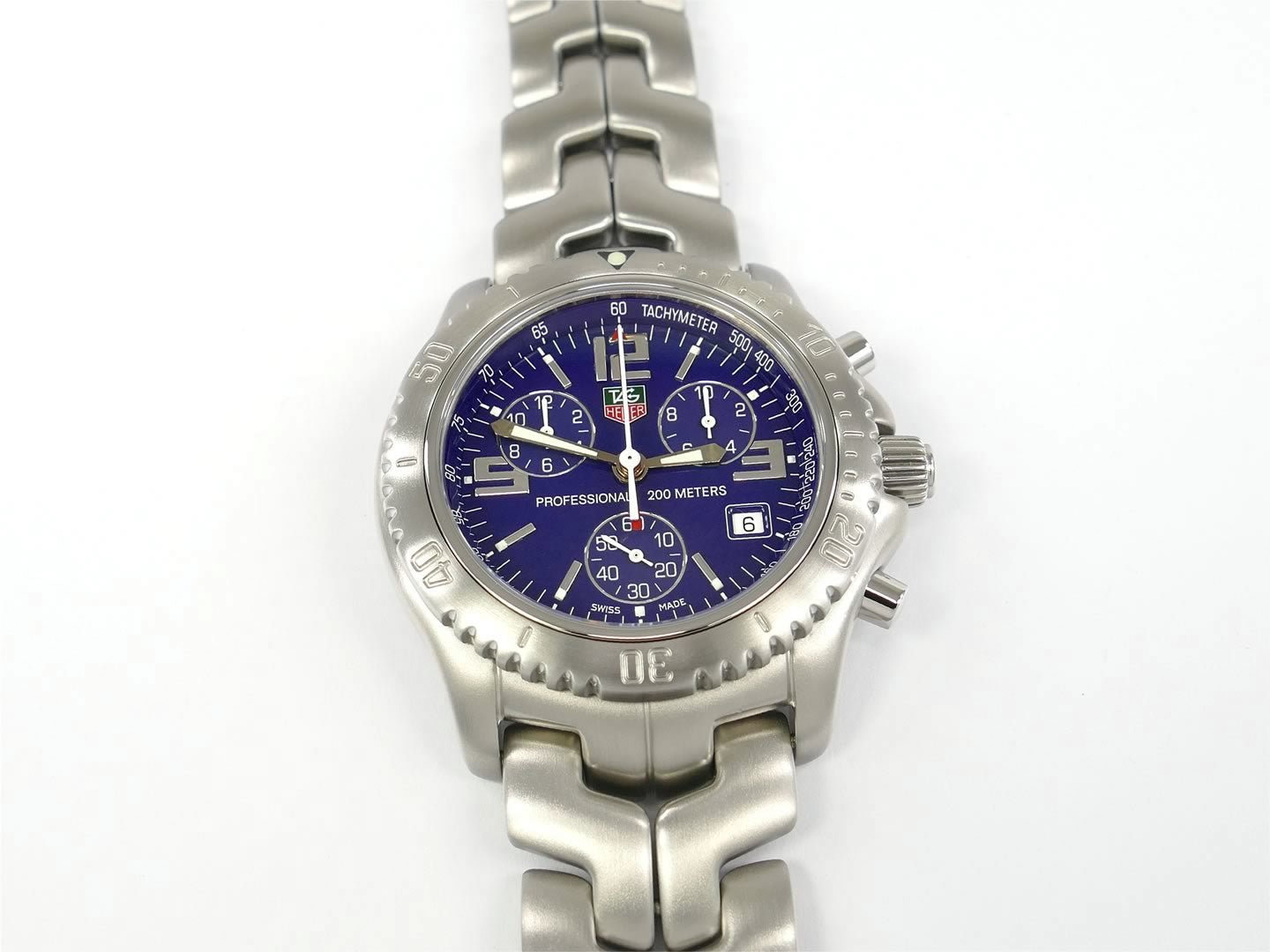 TAG Heuer Link Chronograph Blue CT1110.BA0550 first edition with colour logo