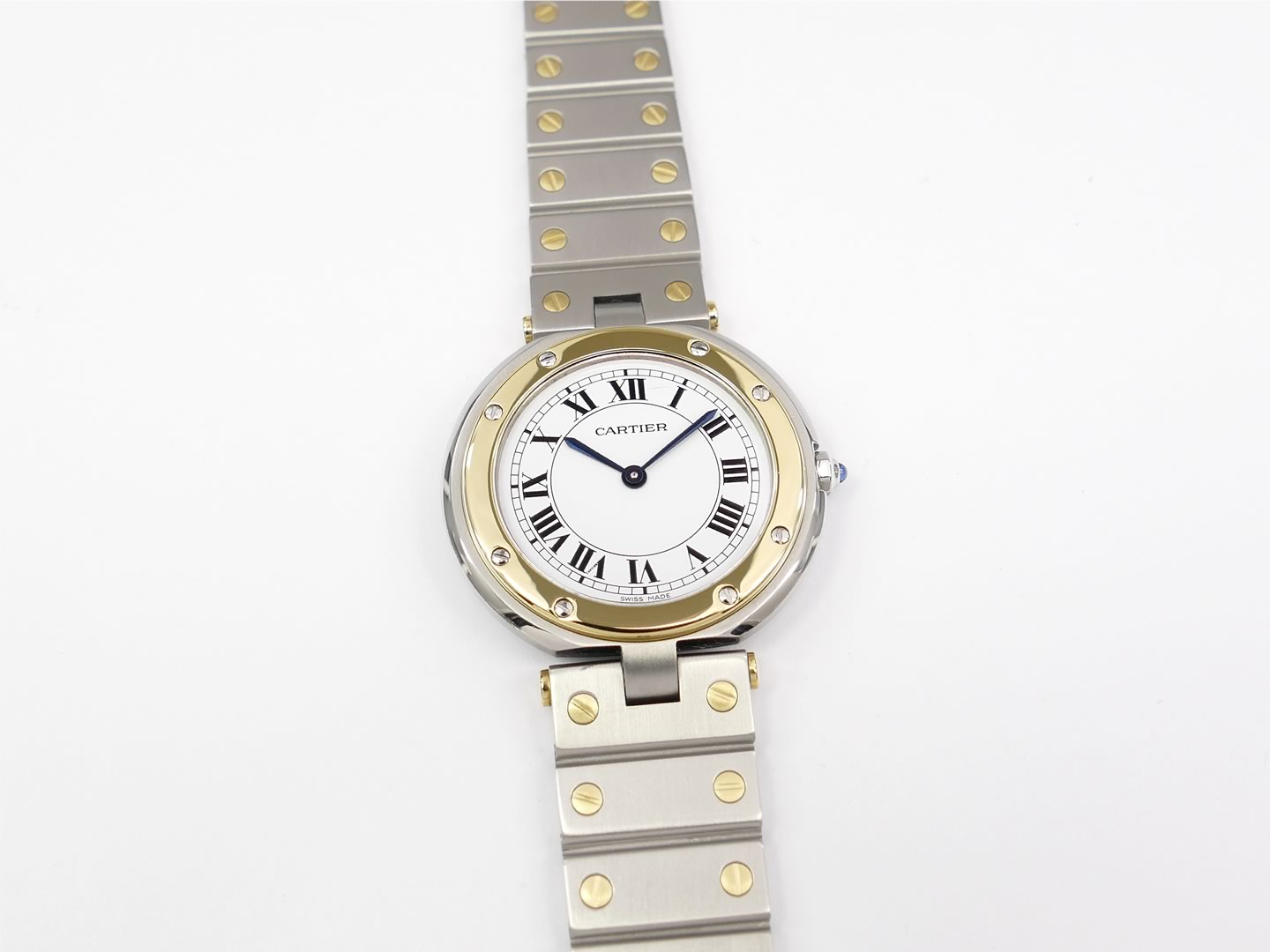Cartier Ronde Solo 32mm White Roman Numeral Dial Stainless & 18k Solid Gold