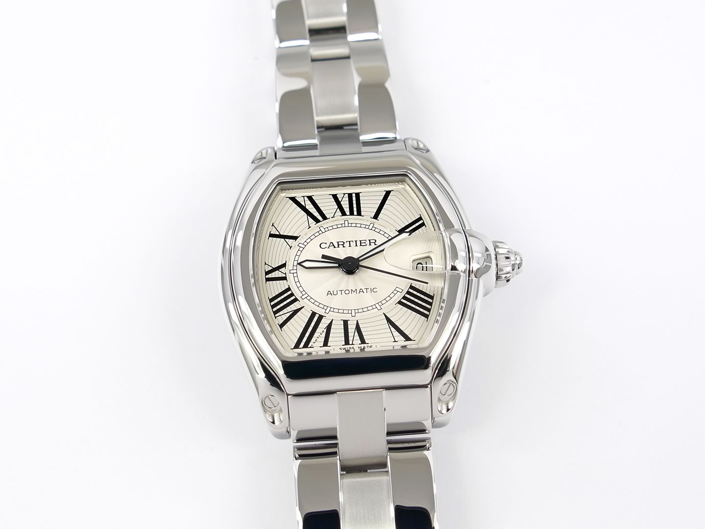 Cartier Roadster 2510 Silver Dial with Roman Numerals Stainless Steel Automatic