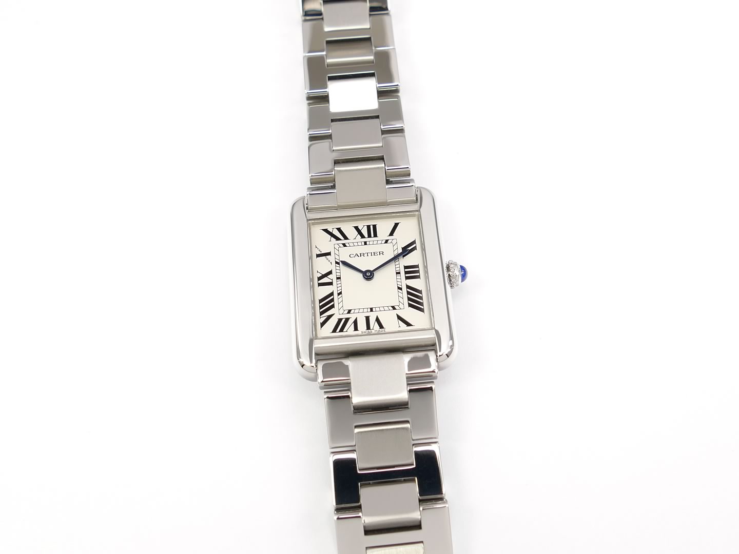 Cartier Tank Solo 3170 Silver Dial 24mm Stainless Steel Roman Numerals
