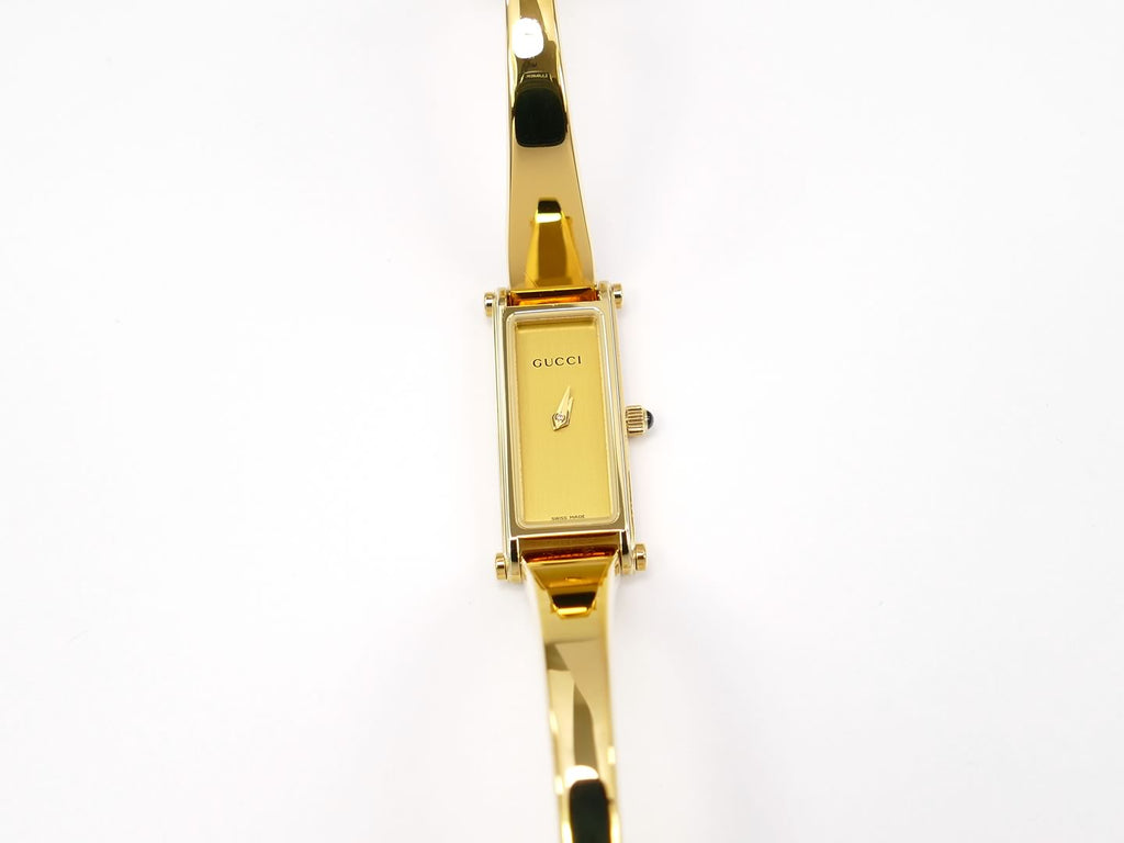 Gucci 1500L Champagne Dial 18k Gold Plated Quartz Watch
