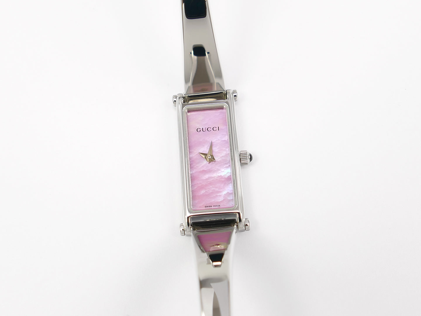 Gucci 1500L Pink Mother of Pearl on Stainless Steel Bangle