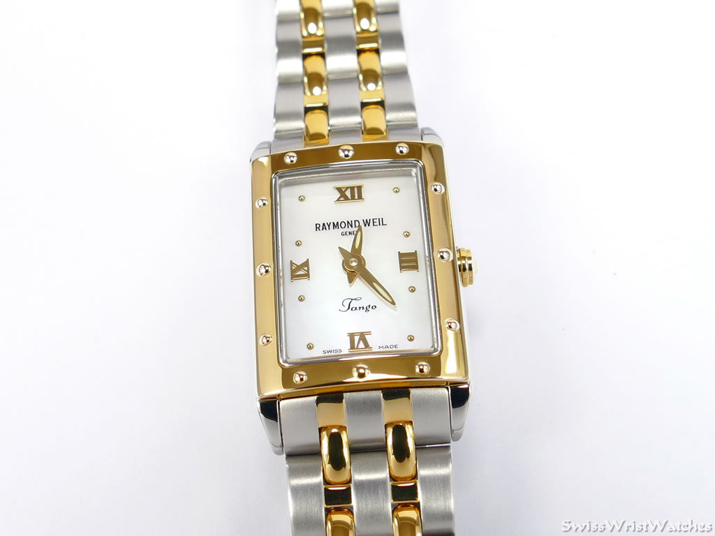 Raymond Weil Collection Tango 18k Gold Plated & SS 5971 White Mother of Pearl