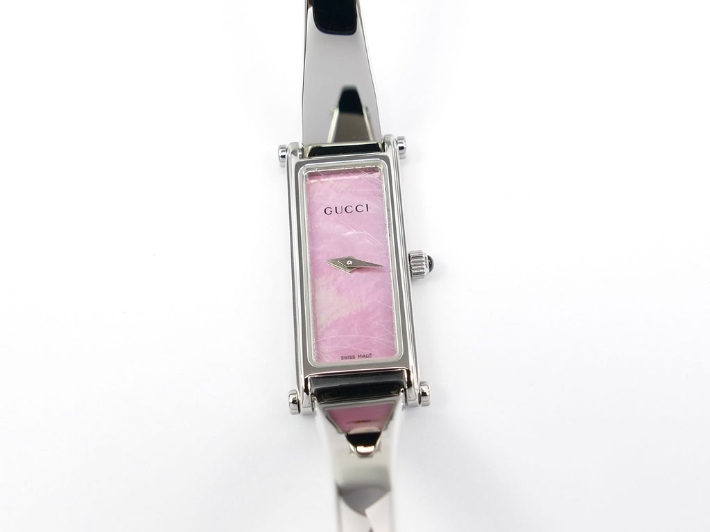 Gucci 1500L Pink Mother of Pearl Dial on Stainless Steel Bangle