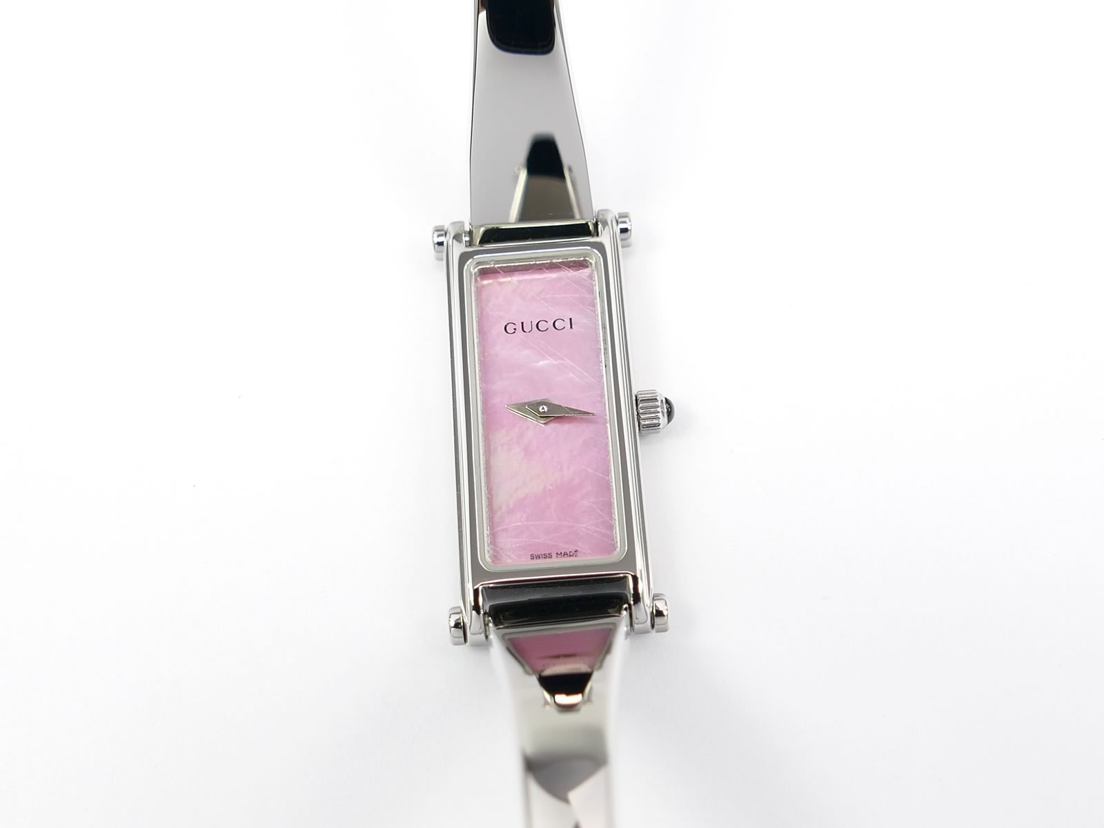 Gucci 1500L Pink Mother of Pearl Dial on Stainless Steel Bangle