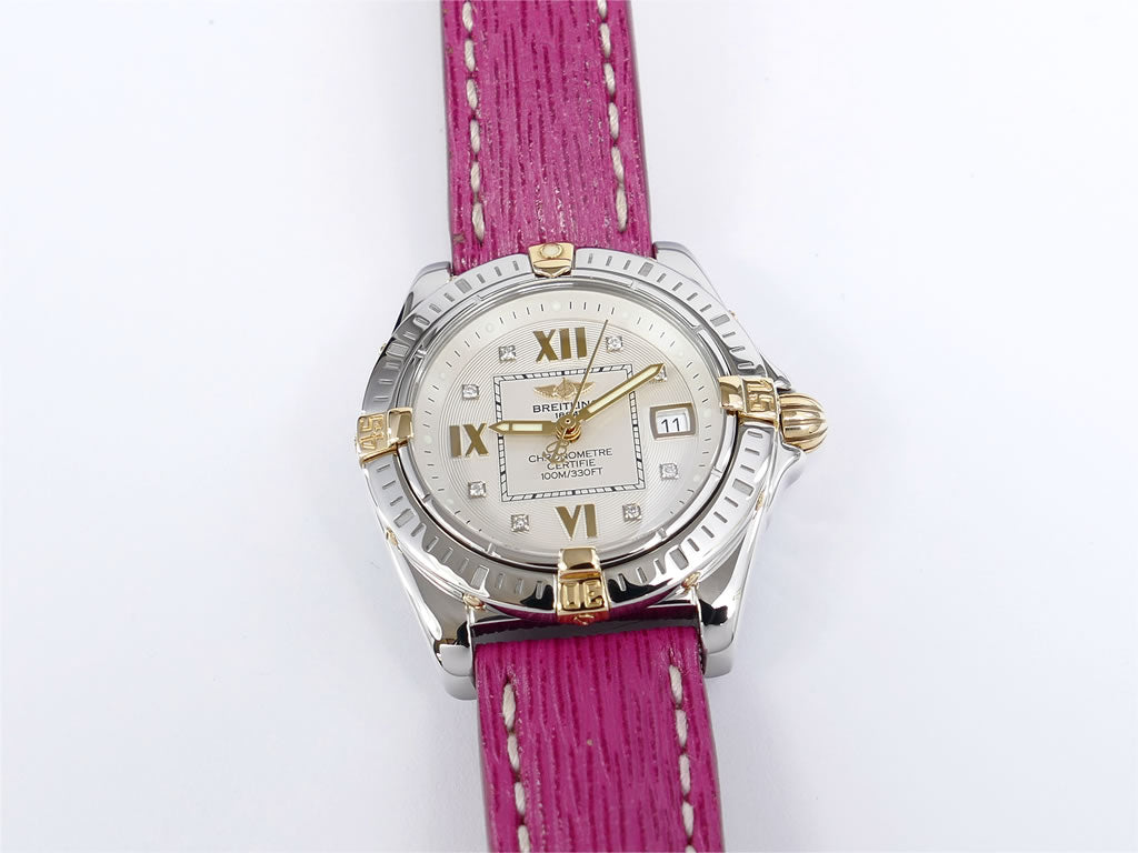 Breitling Cockpit Lady 18k Gold B71356 face with date