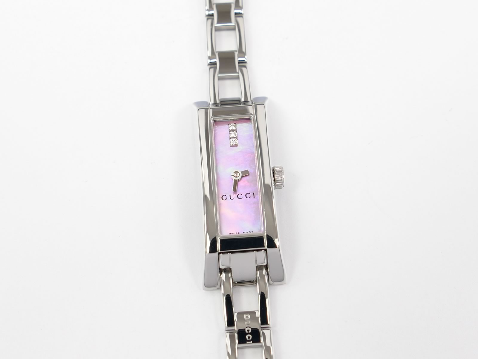 Gucci G-Link 110 Pink Mother of Pearl Diamond Dial YA110515