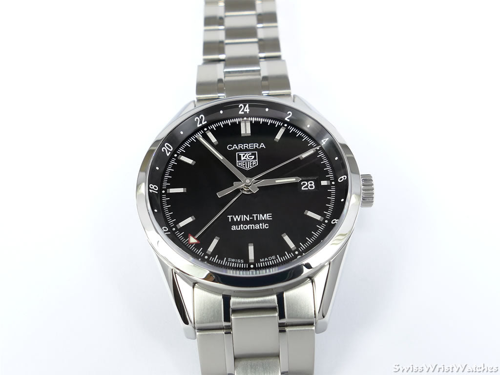 TAG Heuer Carrera Twin-Time WV2115.BA0787 Black Automatic GMT Box / Papers 39mm