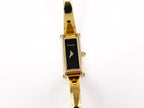 Gucci 1500L Black Dial on 18k Gold Plated Bangle