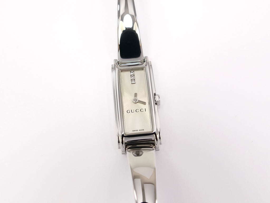 Gucci G-Line 109 Silver Dial with 3 Diamonds