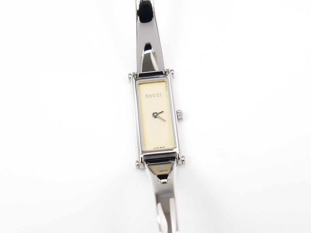 Gucci 1500L White Dial on Stainless Steel Bangle