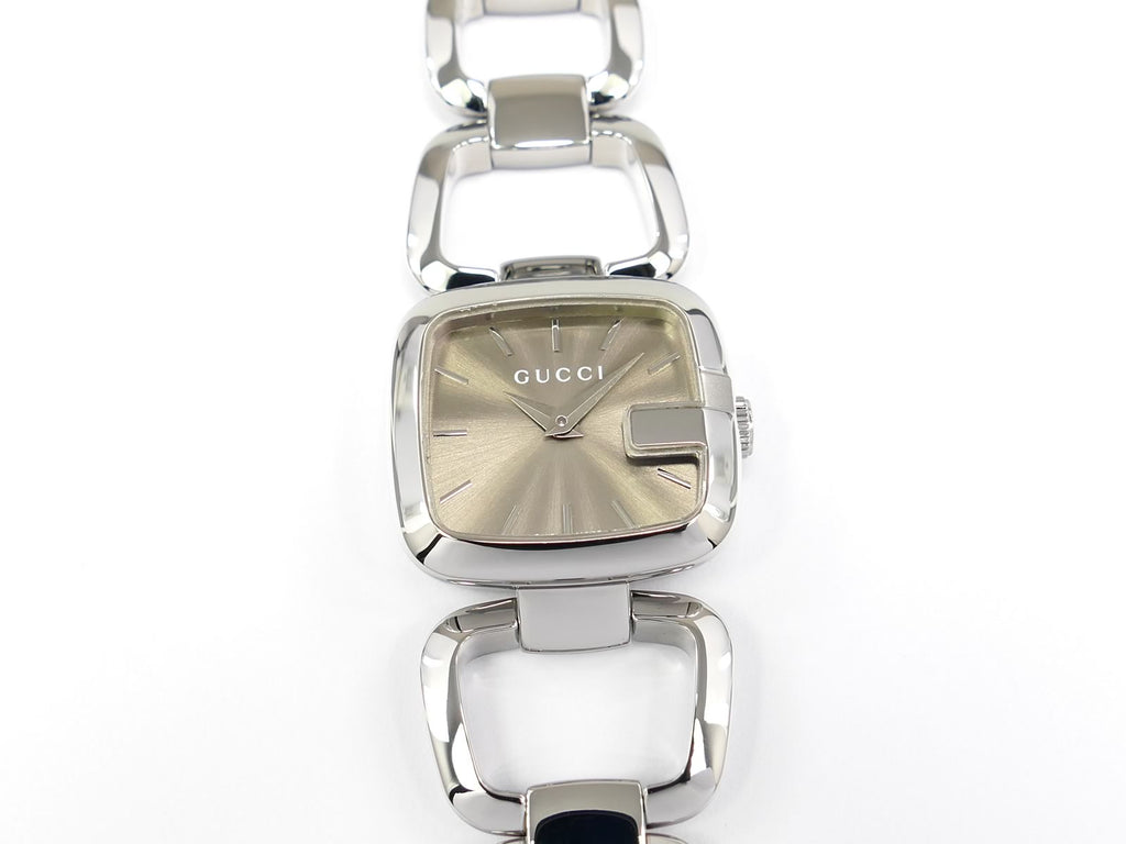 Gucci G 125.5 Brown / Silver Dial Square Case G-Gucci