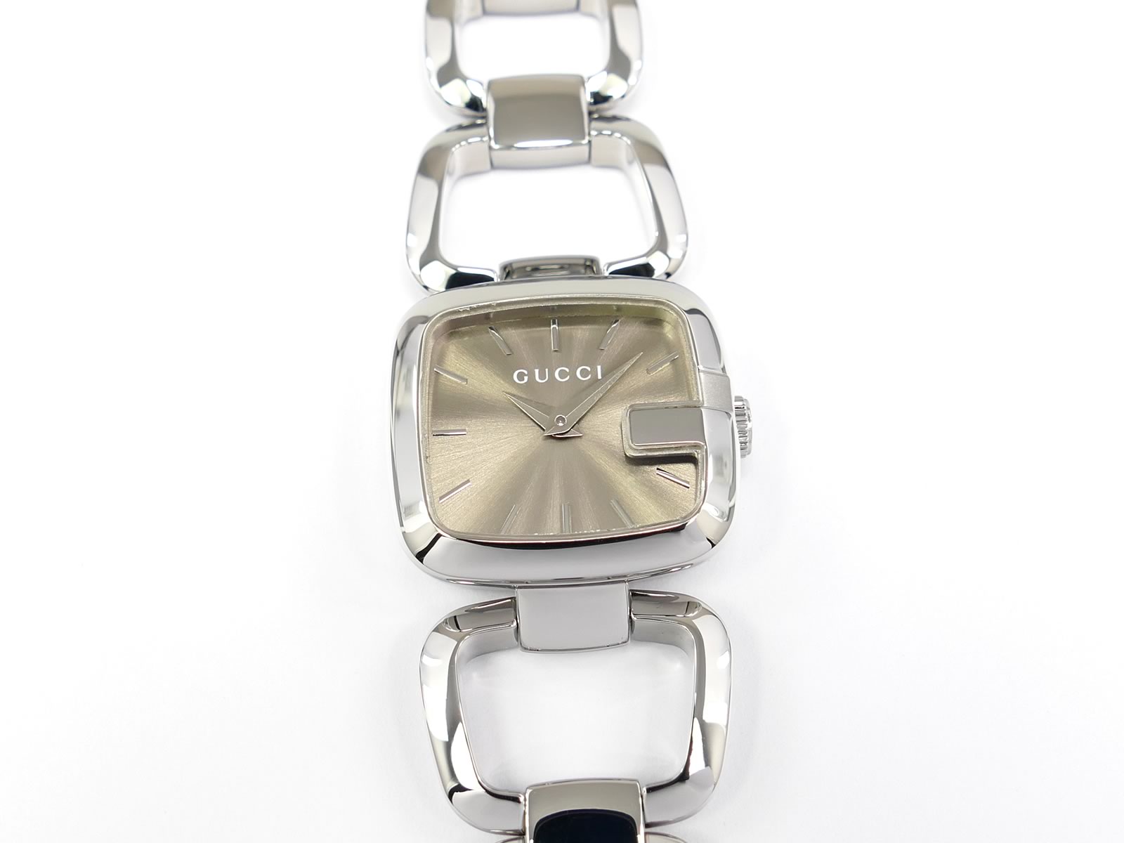 Gucci G 125.5 Brown / Silver Dial Square Case G-Gucci