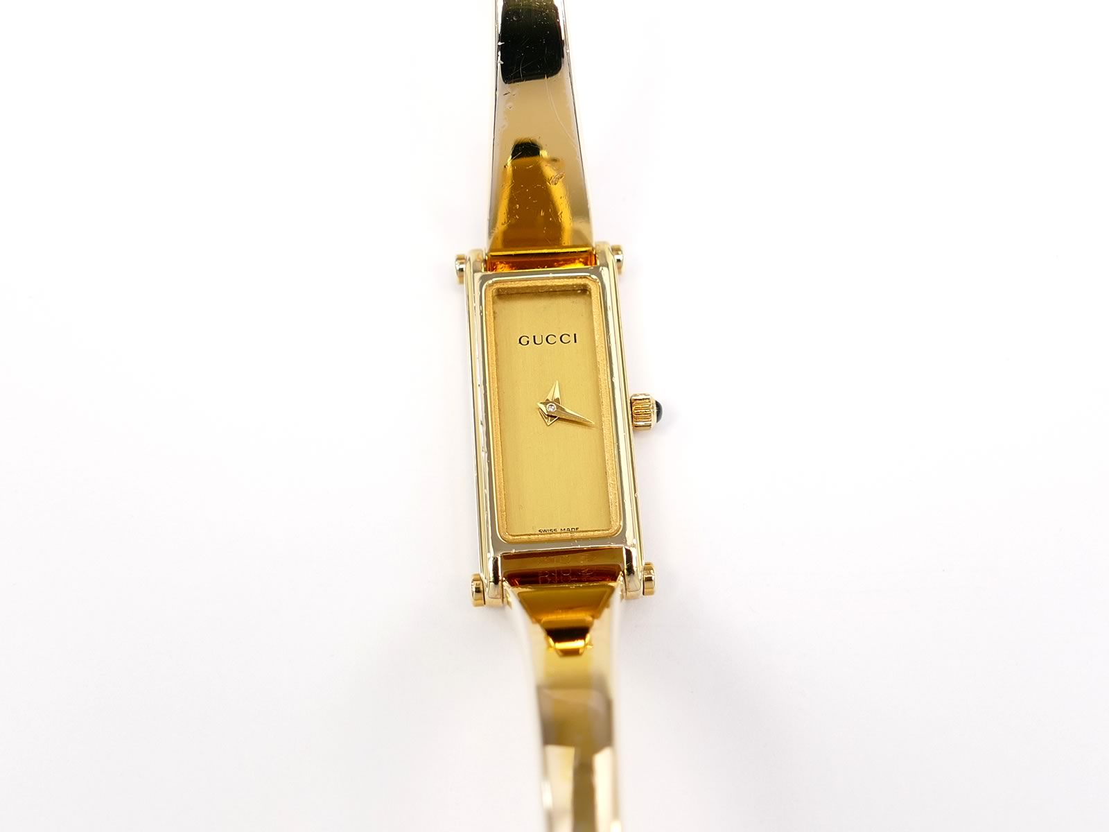 Gucci 1500L Champagne Dial on 18k Gold Plated Bangle