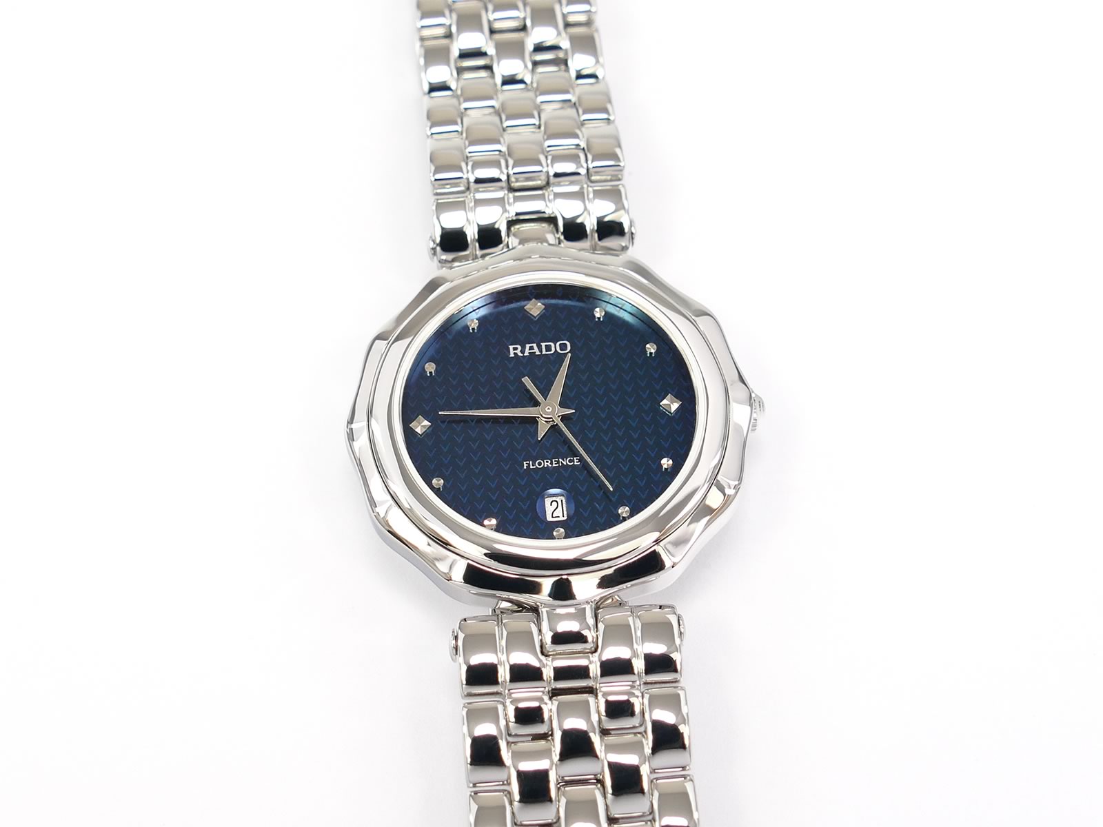 Rado Florence Blue with Date 129.3736.4 Dodecagon 12-sided