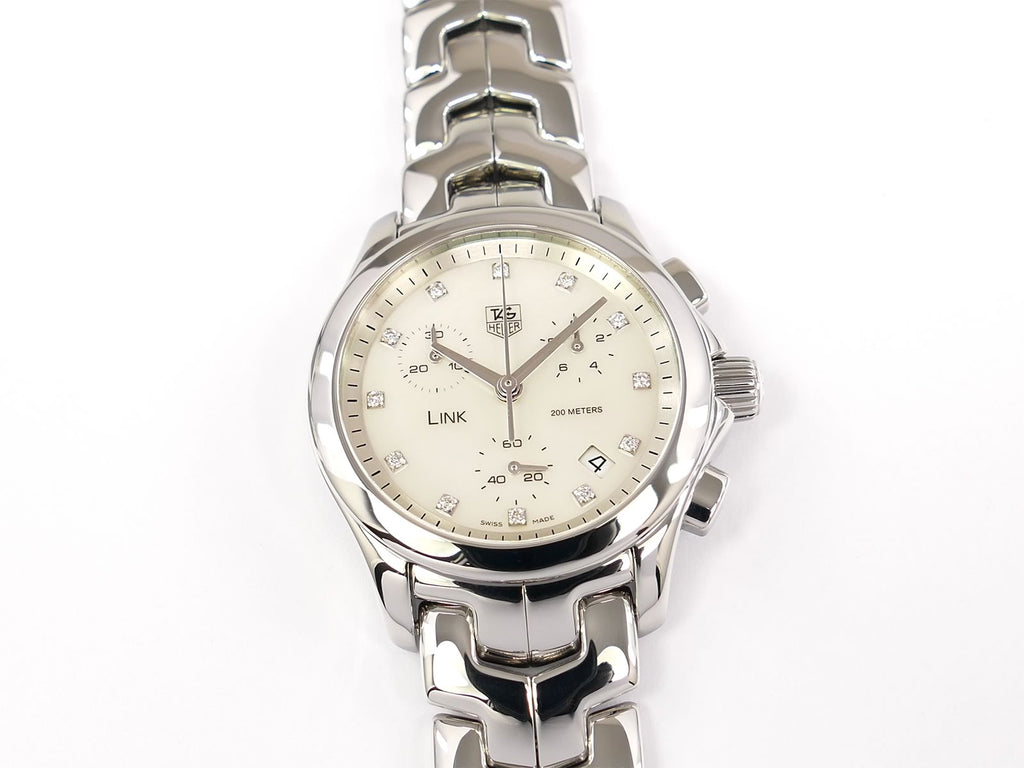 TAG Heuer Link Lady Chronograph White Mother of Pearl & Diamonds CJF1312.BA0580