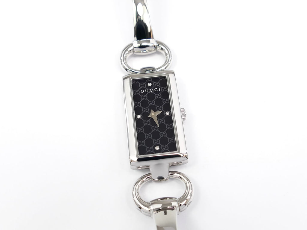 Gucci Tornabuoni 119 Black Rectangular Bangle Watch YA119506
