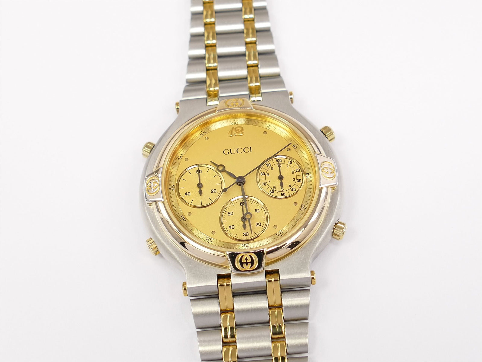 Gucci 9400 Chronograph Champagne Dial Stainless Steel & 18k Gold