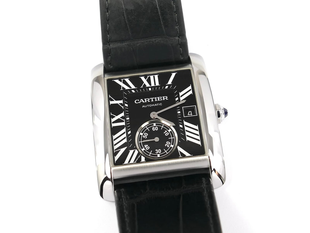 Cartier Tank MC Black Roman Numeral Dial 3589