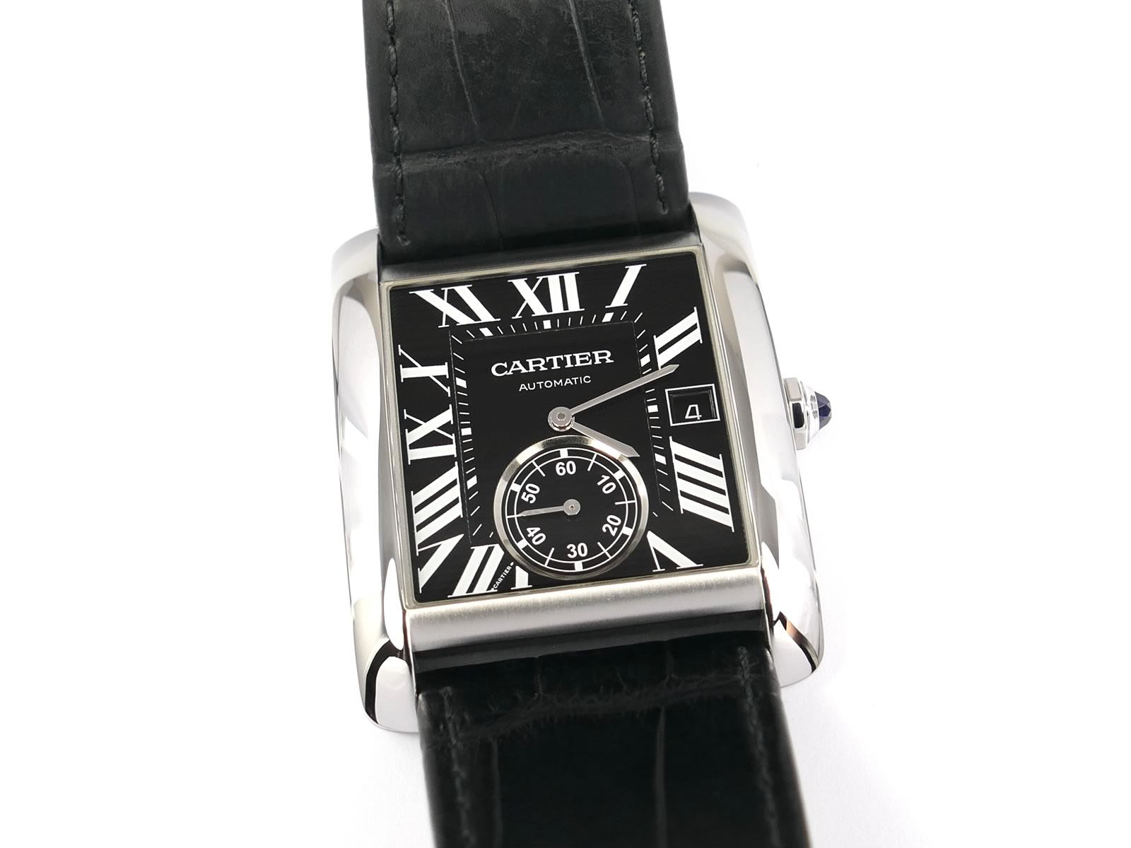 Cartier Tank MC Black Roman Numeral Dial 3589