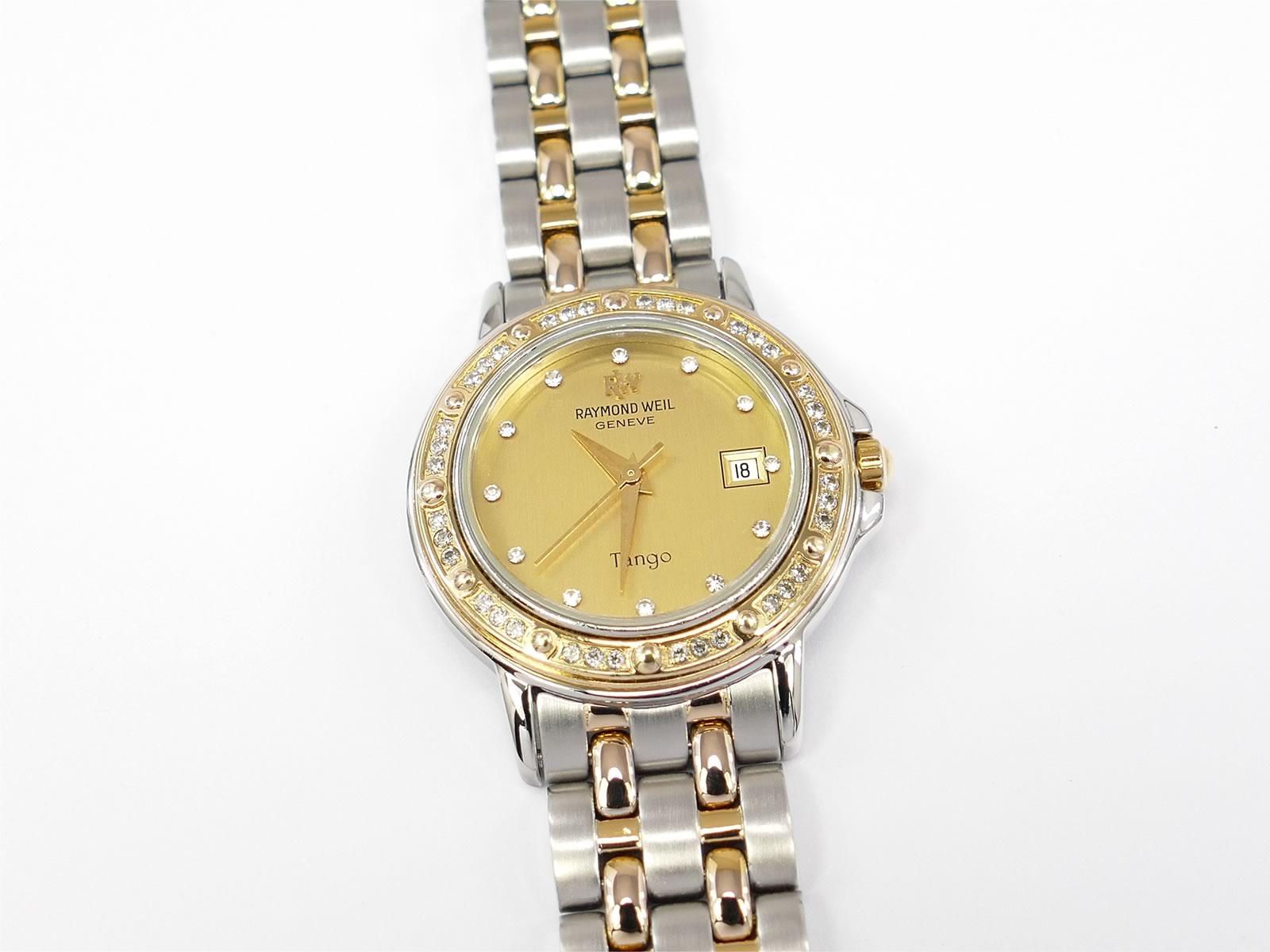 Raymond Weil Tango Champagne Dial with 18k Gold and Diamond Bezel 5360