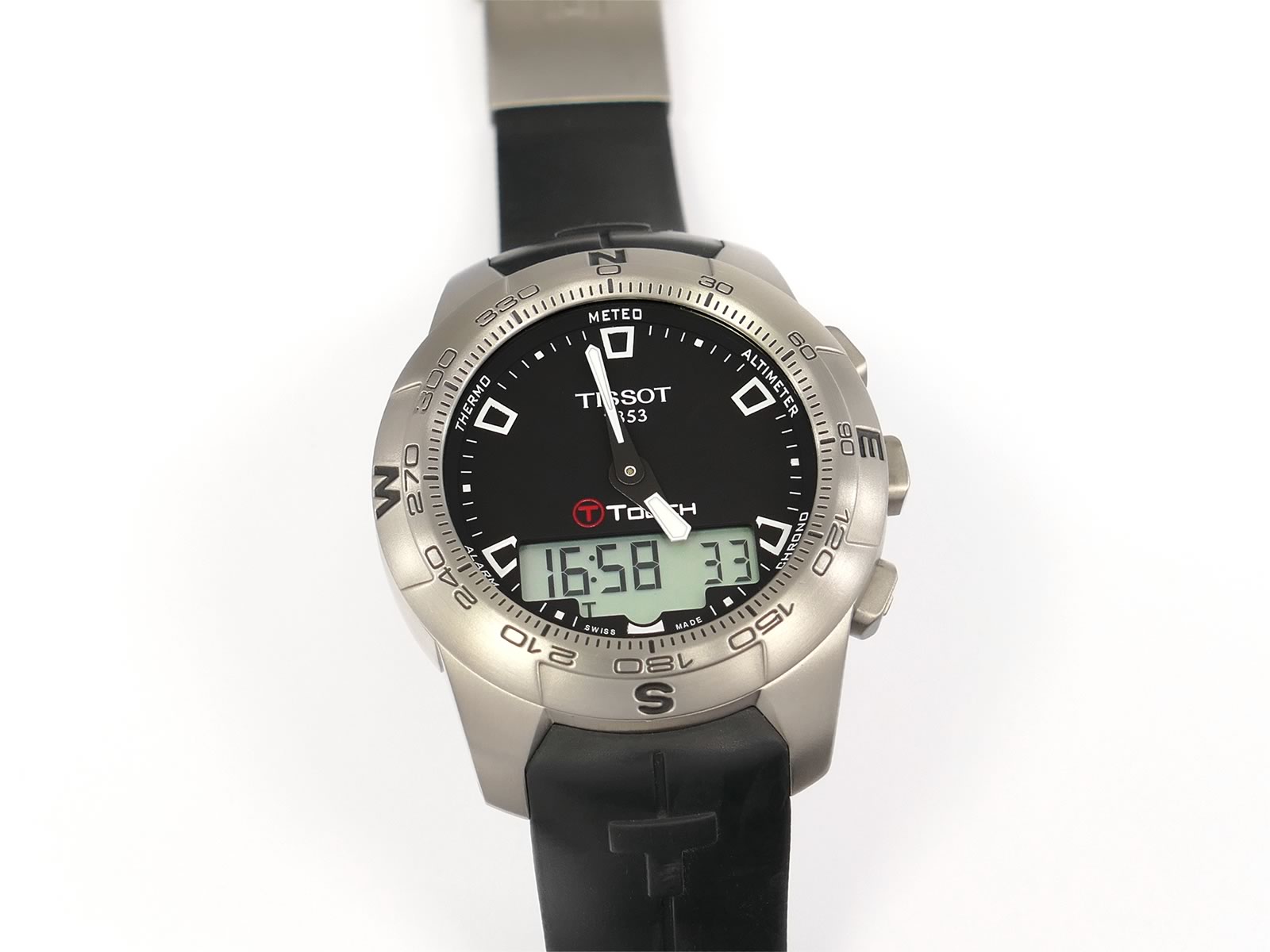 Tissot T-Touch II Black Dial Titanium Touch Screen Chronograph T047420 A