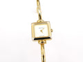 Gucci 1900L White Dial Square Quartz Watch on 18k Gold Plated Bangle