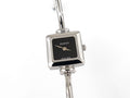 Gucci 1900L Black Dial Square Watch on Stainless Steel Bangle