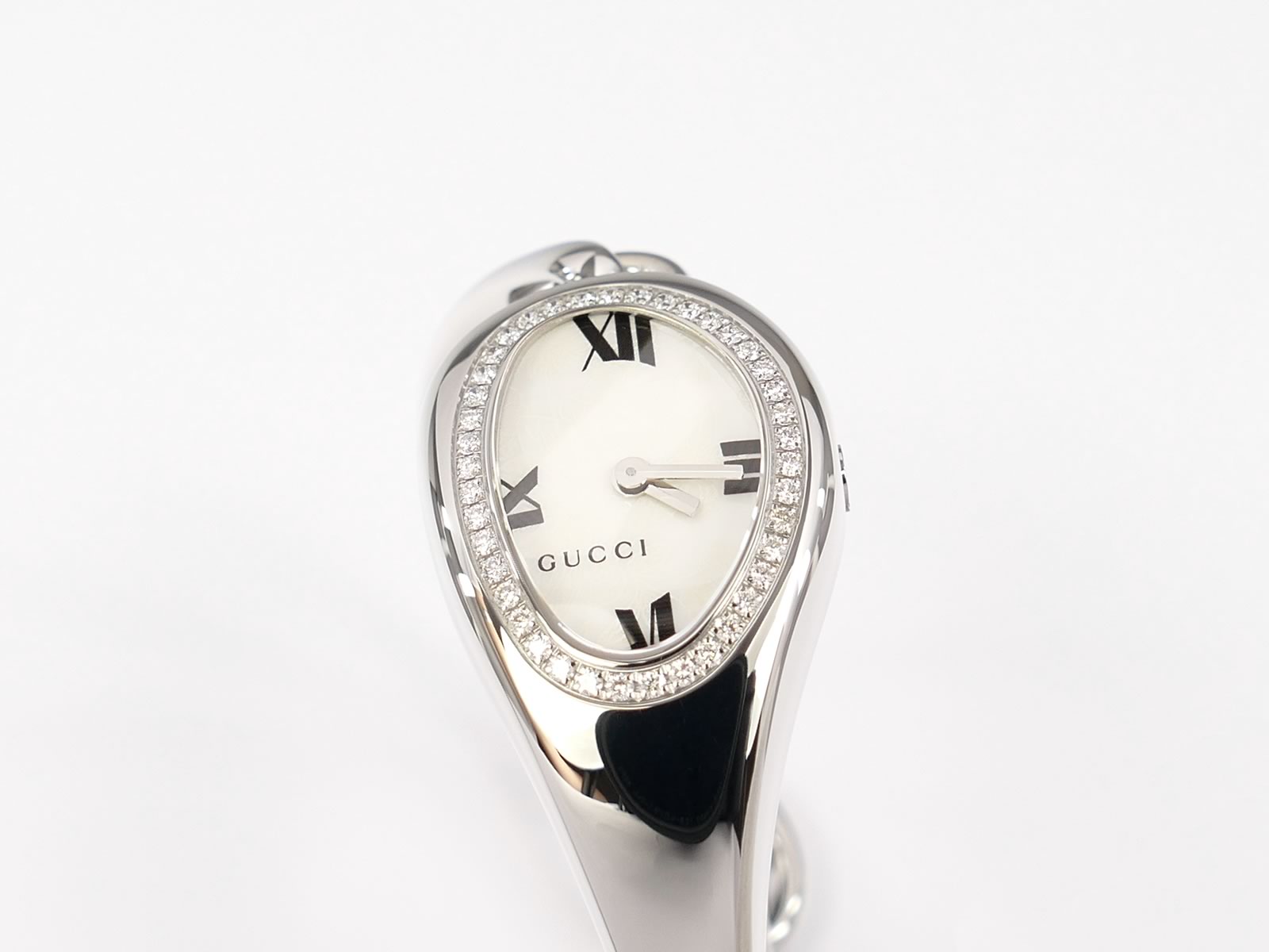 Gucci Horsebit 103 White 41 Diamonds YA103528