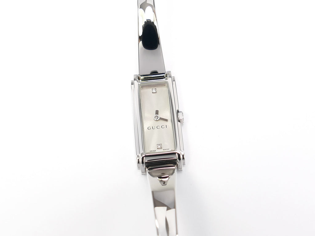 Gucci G-Line 109 Silver Dial with 2 Diamonds YA109519