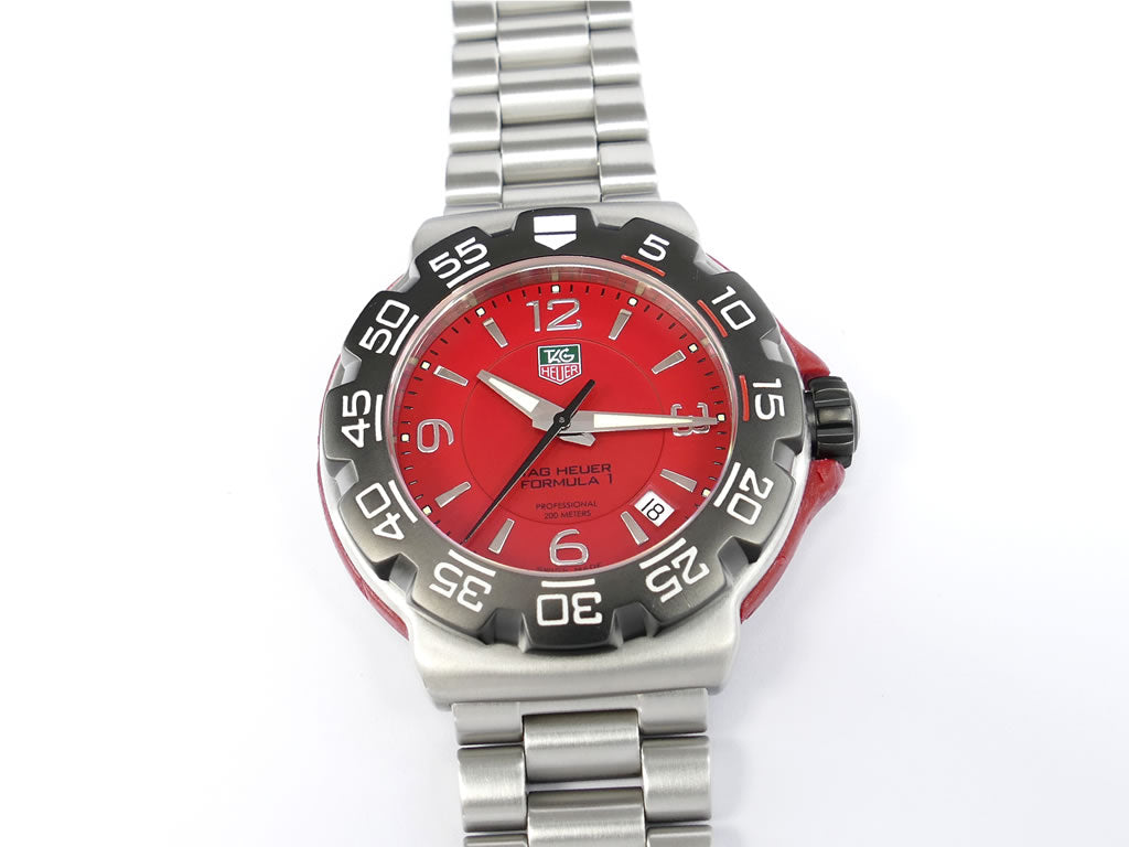 TAG Heuer Formula 1 WAC1113.BA0850 Arabic Red Dial F1 Quartz 41 mm Date