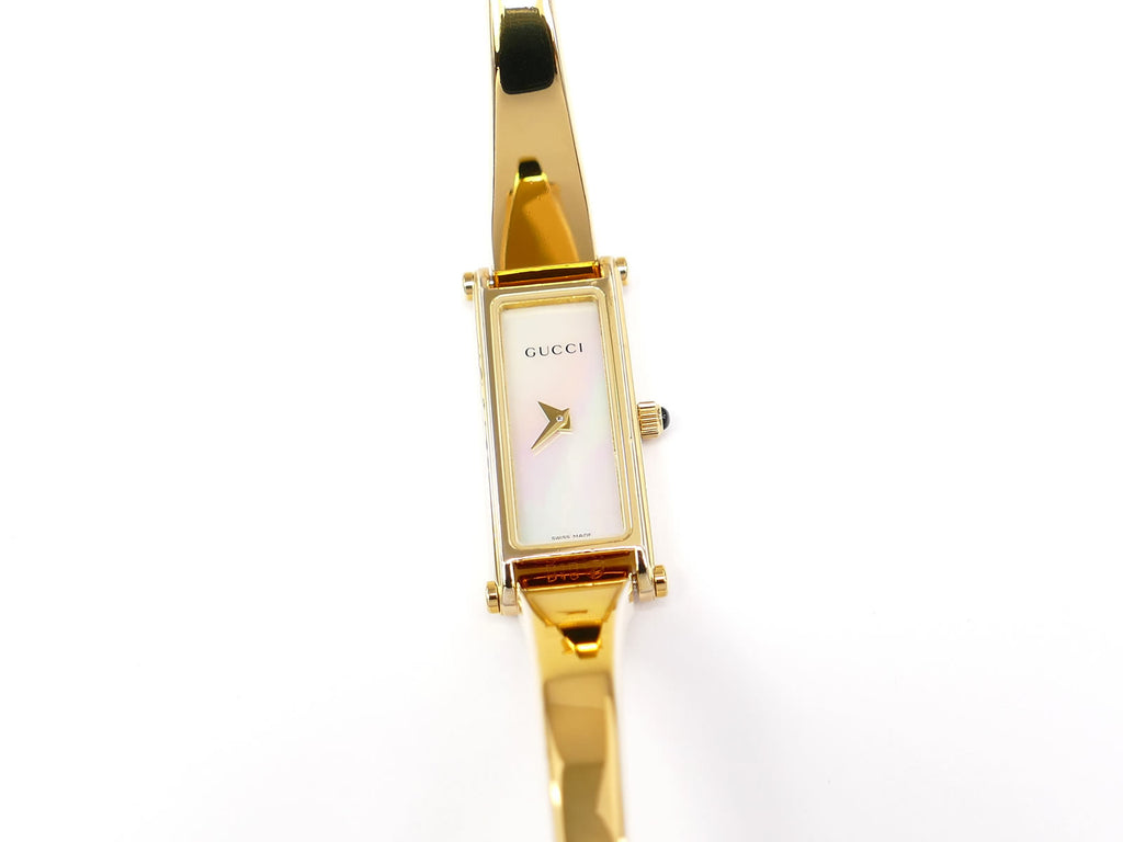 Gucci 1500L White Mother of Pearl rectangular Dial