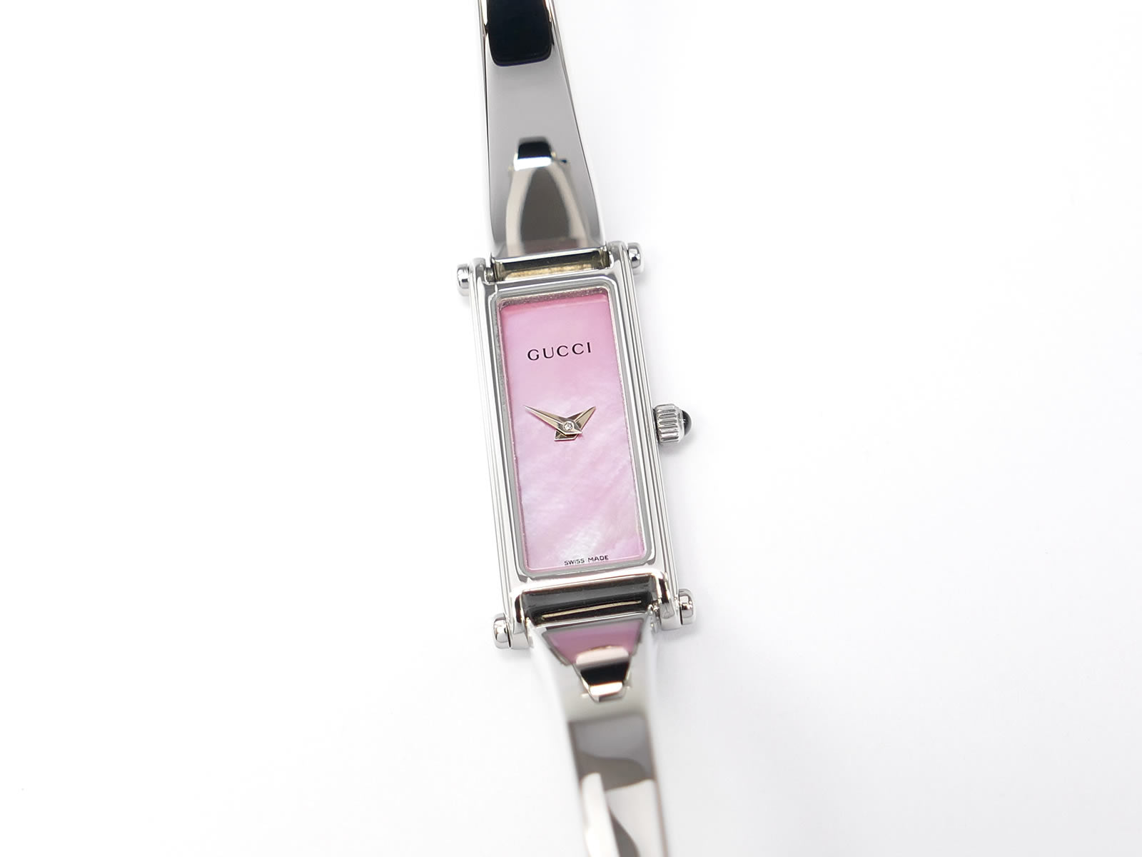 Gucci 1500L Pink Mother of Pearl Rectangular Dial