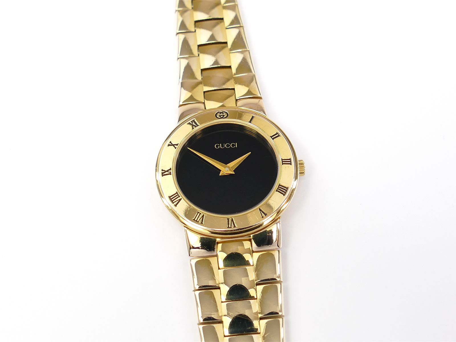 Gucci 3300L Black Dial 18k Gold Plated