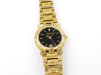 Gucci 9200L Black Dial on 18k Gold Plated Bracelet