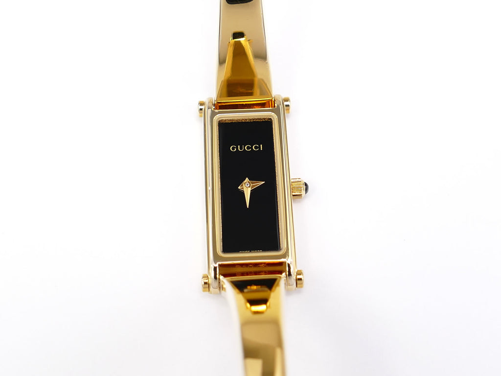 Gucci 1500L Black Dial 18k Gold Plated