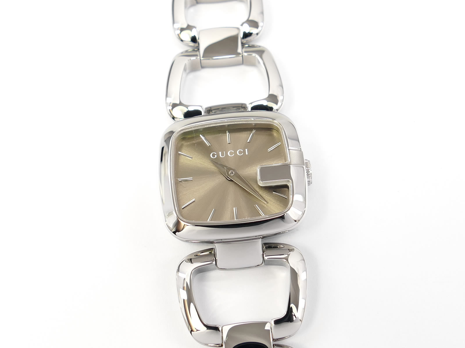 Gucci G 125.5 Brown / Silver Square Dial